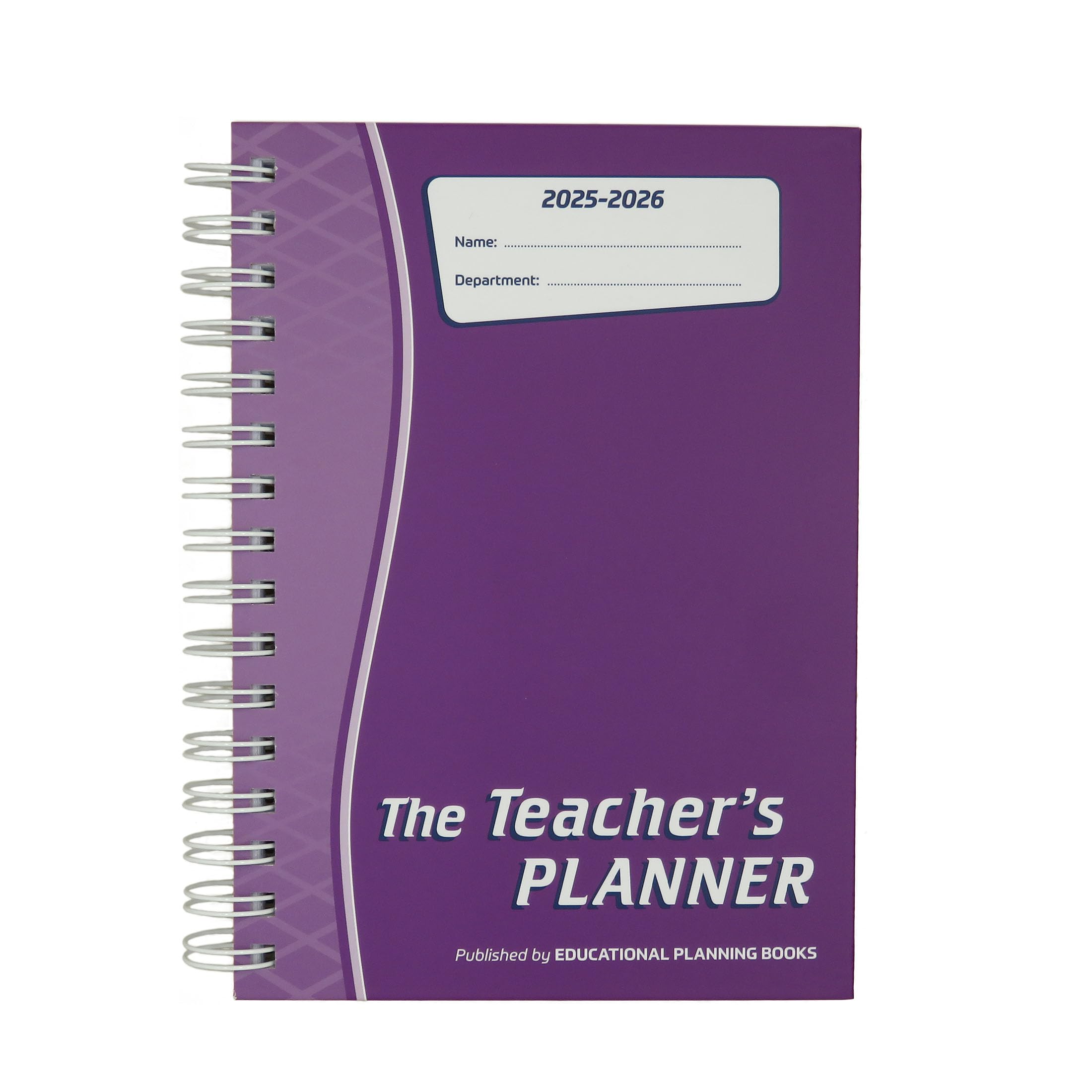 2025-2026 Teacher Planner A5 Size - 6 Period Purple Lesson Plan Book (TP9-P) for Classroom Organization & Daily Lesson Planning