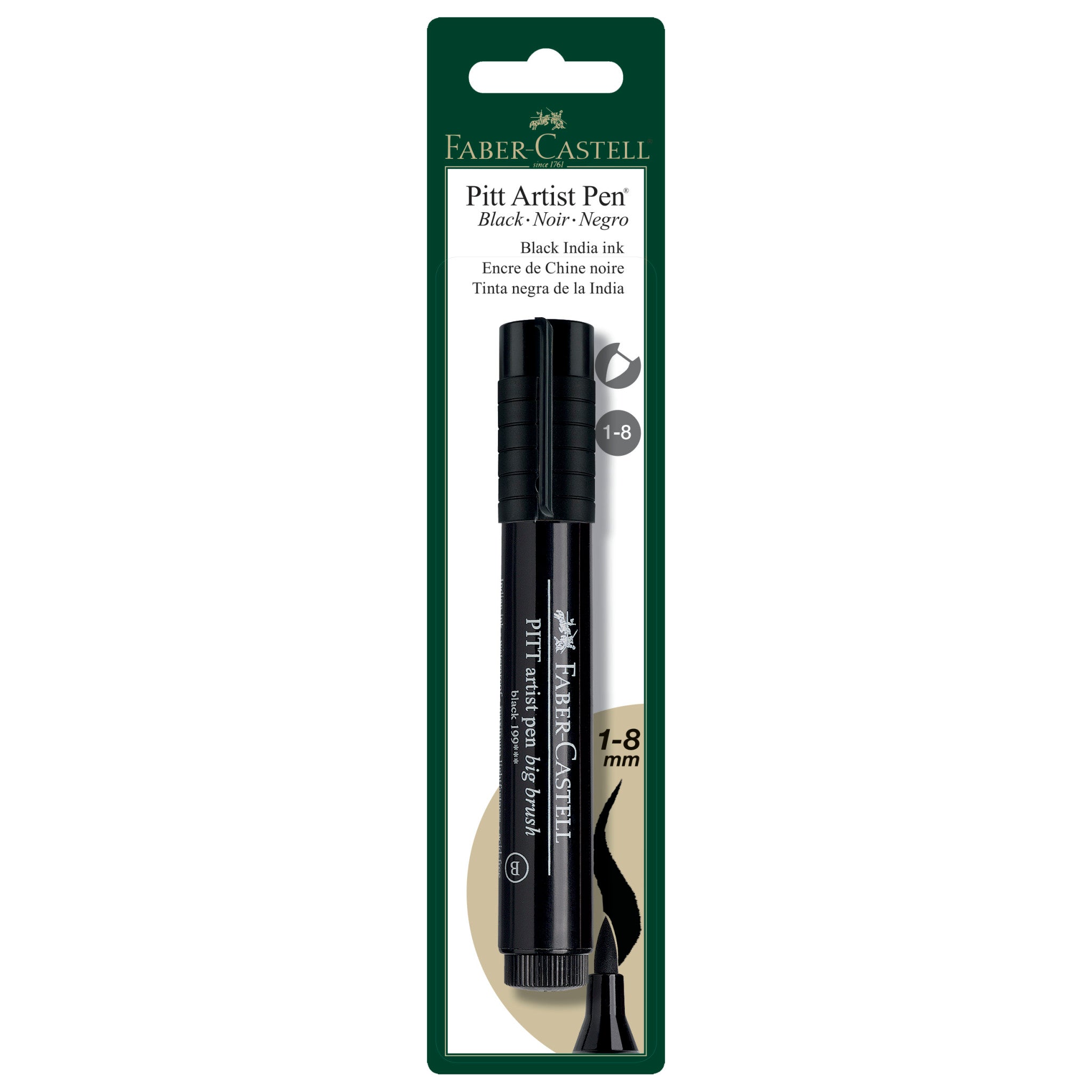 Pitt Artist Pen Big Brush #199 Black #800042 - Premium Brush Marker for Calligraphy, Illustration & Sketching - Ideal for Artists, Designers & Craft Enthusiasts