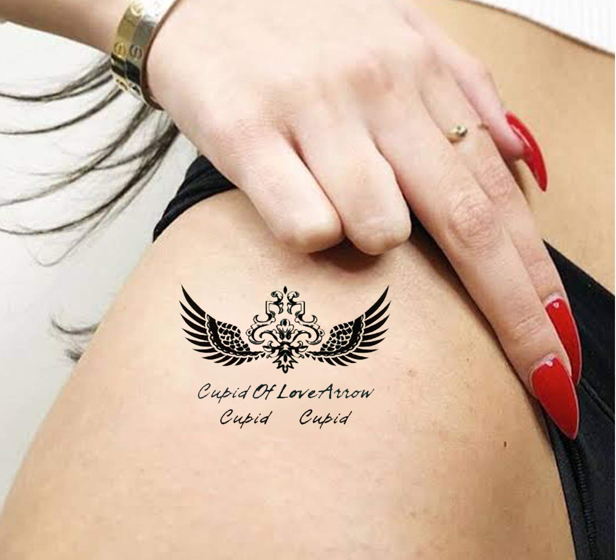 3D Temporary Tattoo Stickers for Men & Women - Waterproof Fake Tattoos with Flowers, Butterflies, Stars & Angel Designs - Perfect for Parties, Halloween, Honeymoon & Cosplay (19x9cm)