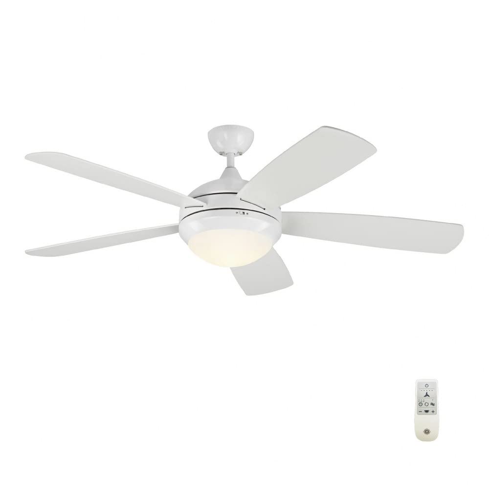 52 Inch Smart Ceiling Fan with Light Kit - 5 Blades, Aged Pewter Finish, Remote Control, Energy Efficient - Perfect for Living Room, Bedroom & Office (Model: 96-Bel-4490047)