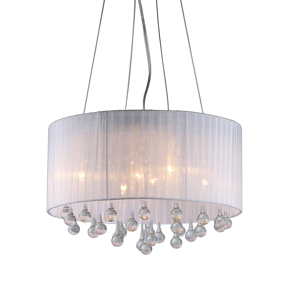 Tiffany RL1022 Spherical Crystal Chandelier - Elegant White Ceiling Light Fixture for Dining Room, Living Room & Bedroom Decor