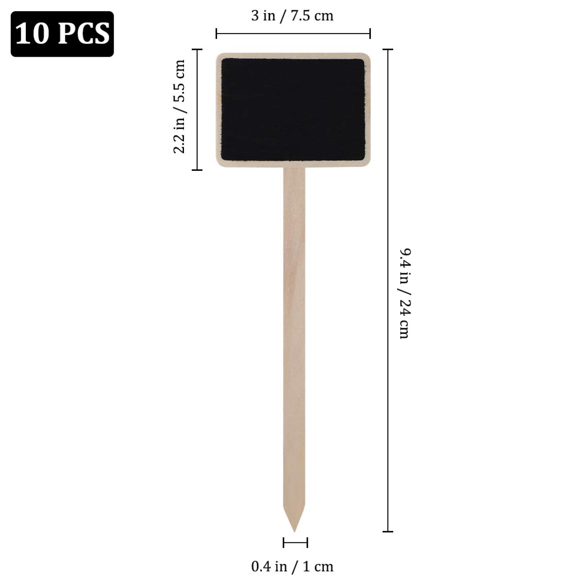 10Pcs Mini Wood Chalkboard Stakes - Reusable Plant Labels for Garden, Nursery, Flowers & Vegetables | Perfect for Seedling Identification, Herb Markers & Backyard Gardening Organization