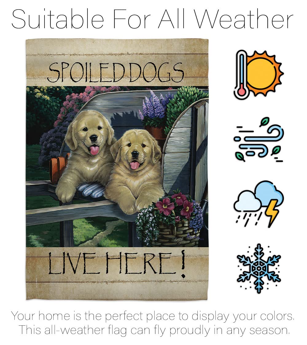 Wagging Along Nature Pets Flag Set 28x40in w/Flagpole - Outdoor Home Decor