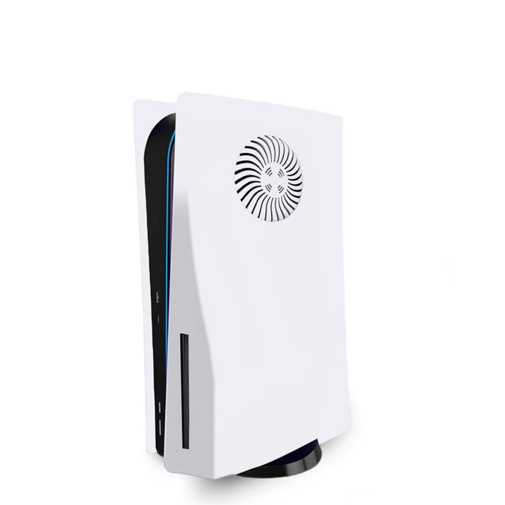PS5 Disc Edition Replacement Faceplates & Side Plates - White ABS Shockproof Shell with Cooling Openings | Compatible with PlayStation 5 Console | Perfect for Gaming Setups & Home Entertainment Systems