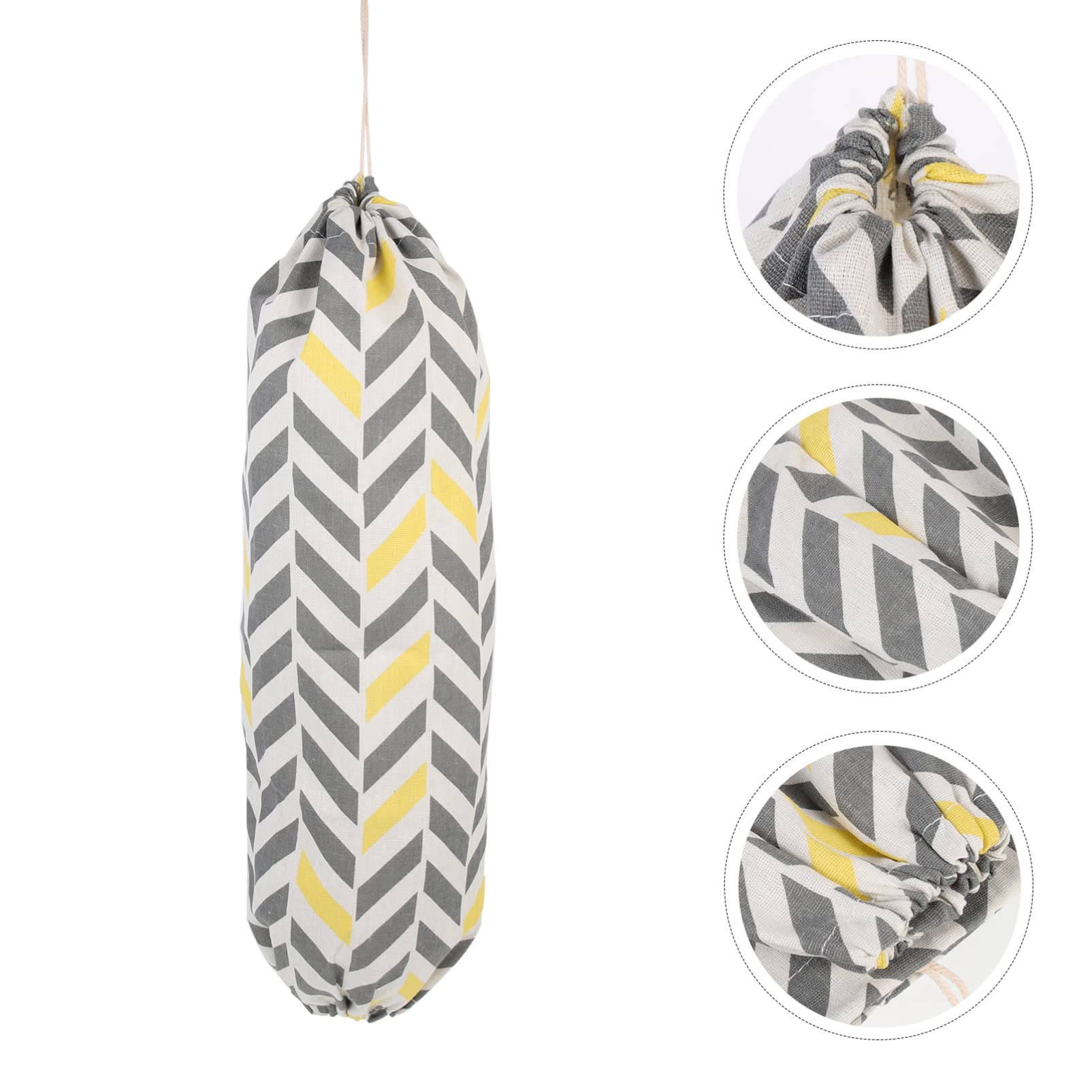 Hemoton Hanging Grocery Bag Holder - Reusable Storage Organizer for Trash Bags, Shopping Bags & Kitchen Waste - Space Saving Bag Dispenser Rack (Polyester) - Perfect for Pantry, Laundry Room & Under Sink Organization