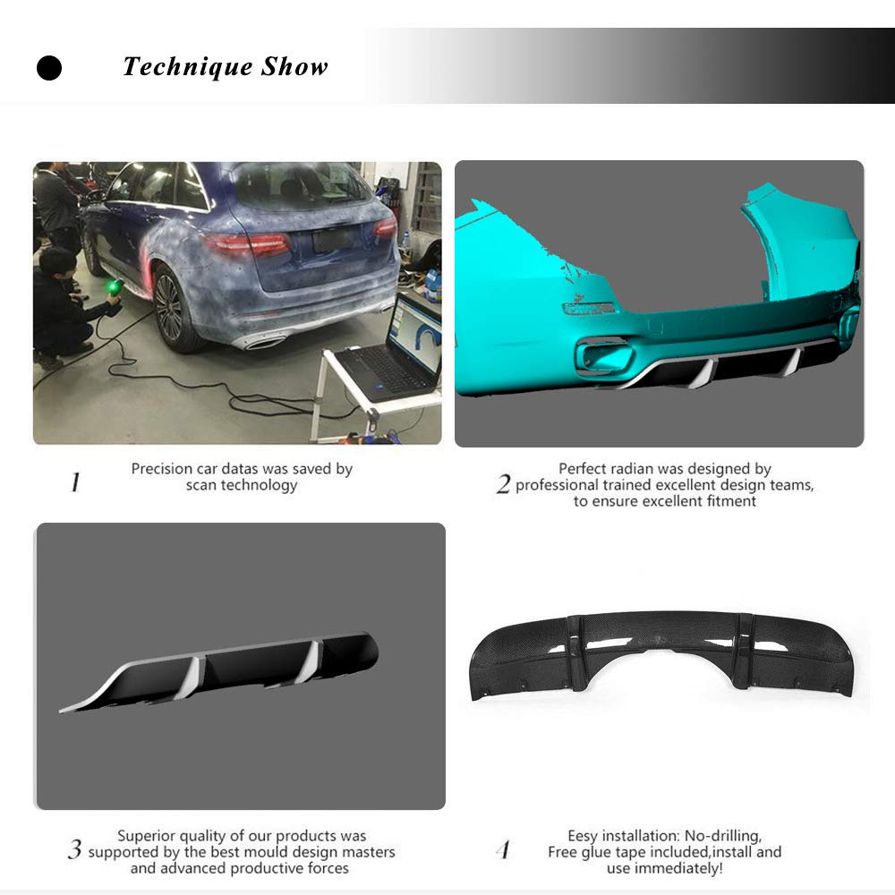 Carbon Fiber Rear Diffuser for BMW X5 F15 (2014-2018) - Compatible with xDrive35i, xDrive50i & M Sport Models - Rear Bumper Lip Spoiler & Splitters - Enhances Aerodynamics & Sporty Look - Perfect for Car Enthusiasts & Performance Upgrades