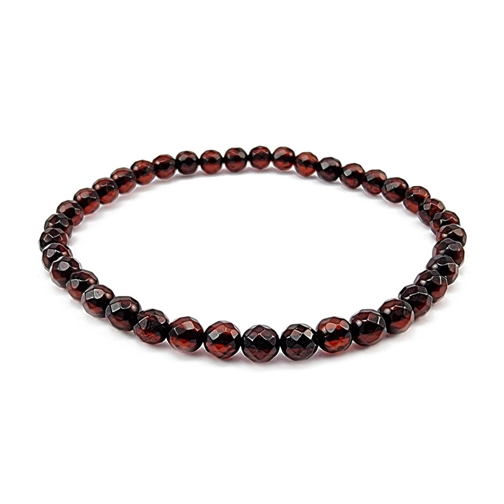 Genuine Baltic Amber Bracelet - Natural Faceted Round Beads in Cherry Color for Women & Men | Handmade Jewelry for Stress Relief & Wellness | Perfect for Gifts, Meditation & Everyday Wear