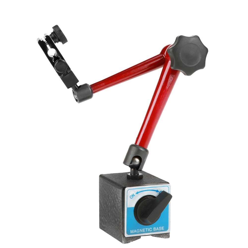 Adjustable Magnetic Dial Indicator Base Stand Holder - 350mm Universal Measuring Stand with Strong Magnet for Test Gauges - Perfect for Precision Machining, Metalworking, and Engineering Measurements