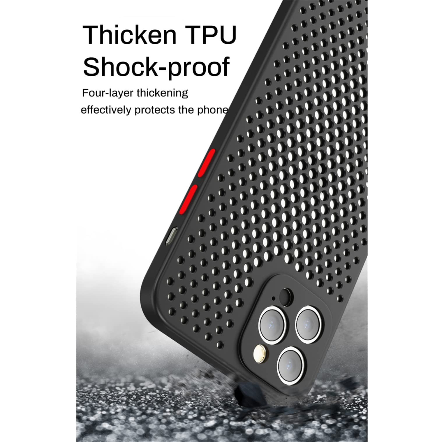 Premium Heat Dissipation & Breathable Cooling Phone Case for iPhone 13 Pro - Soft Silicone Cover with Enhanced Airflow Design | Perfect for Gaming, Outdoor Activities & Daily Protection (Color: C)
