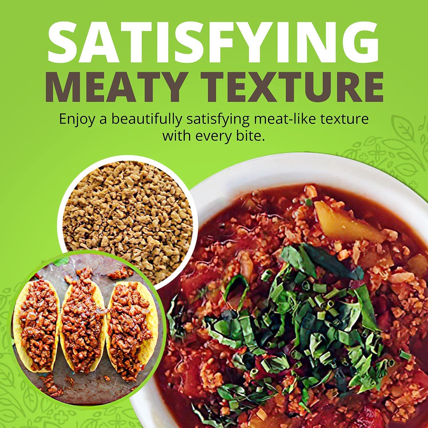 Hearty Plant Protein Crumbles - Unflavored, 8 oz (Pack of 3) | Pea-Based, Non-GMO, Gluten-Free, Low Fat & Sodium | Vegan Meat Substitute for Burgers, Tacos & Pasta Dishes