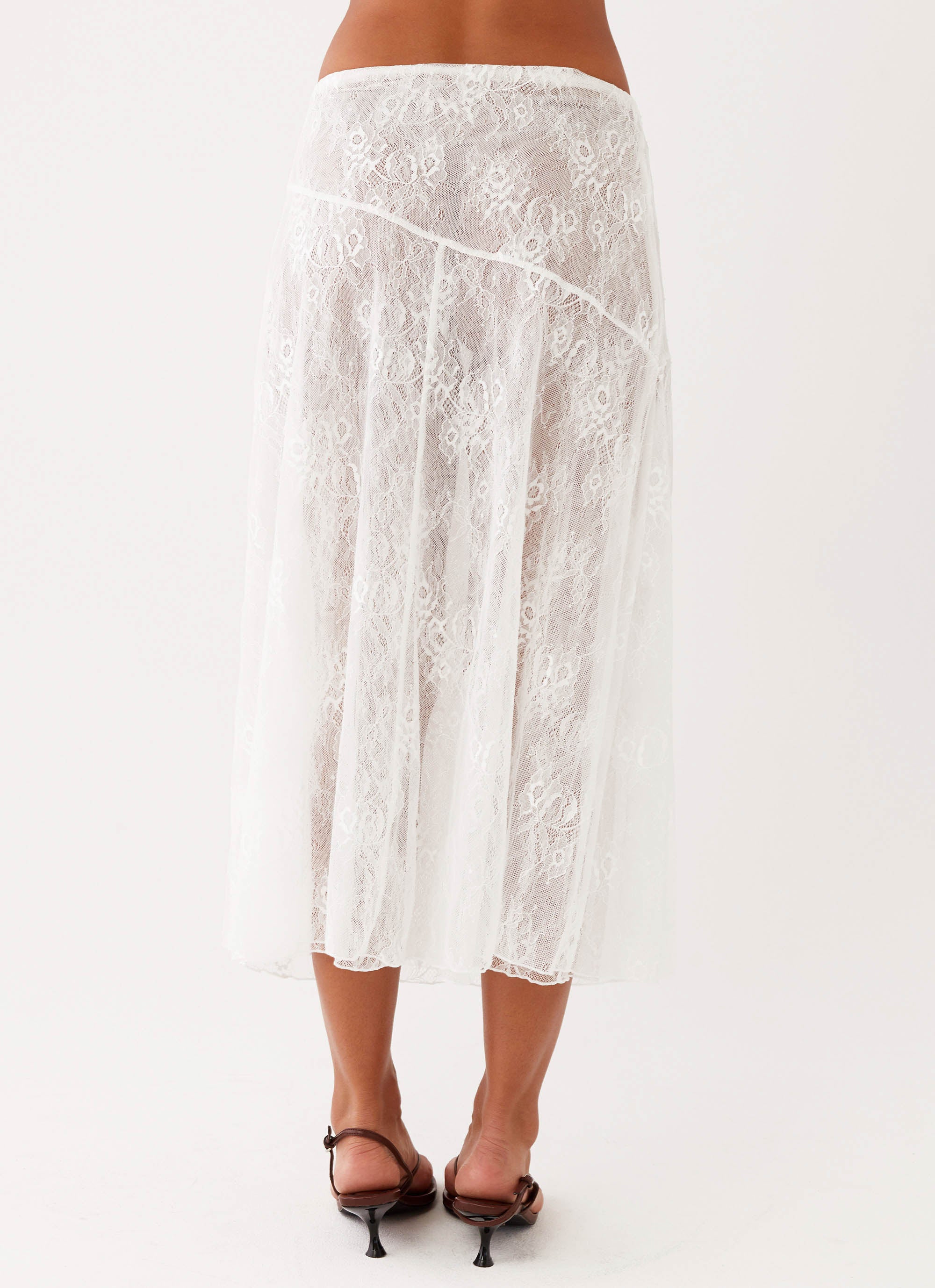 Alara Midi Skirt for Women - White Flowy A-Line Skirt with Pockets | Perfect for Summer, Office Wear & Casual Outfits