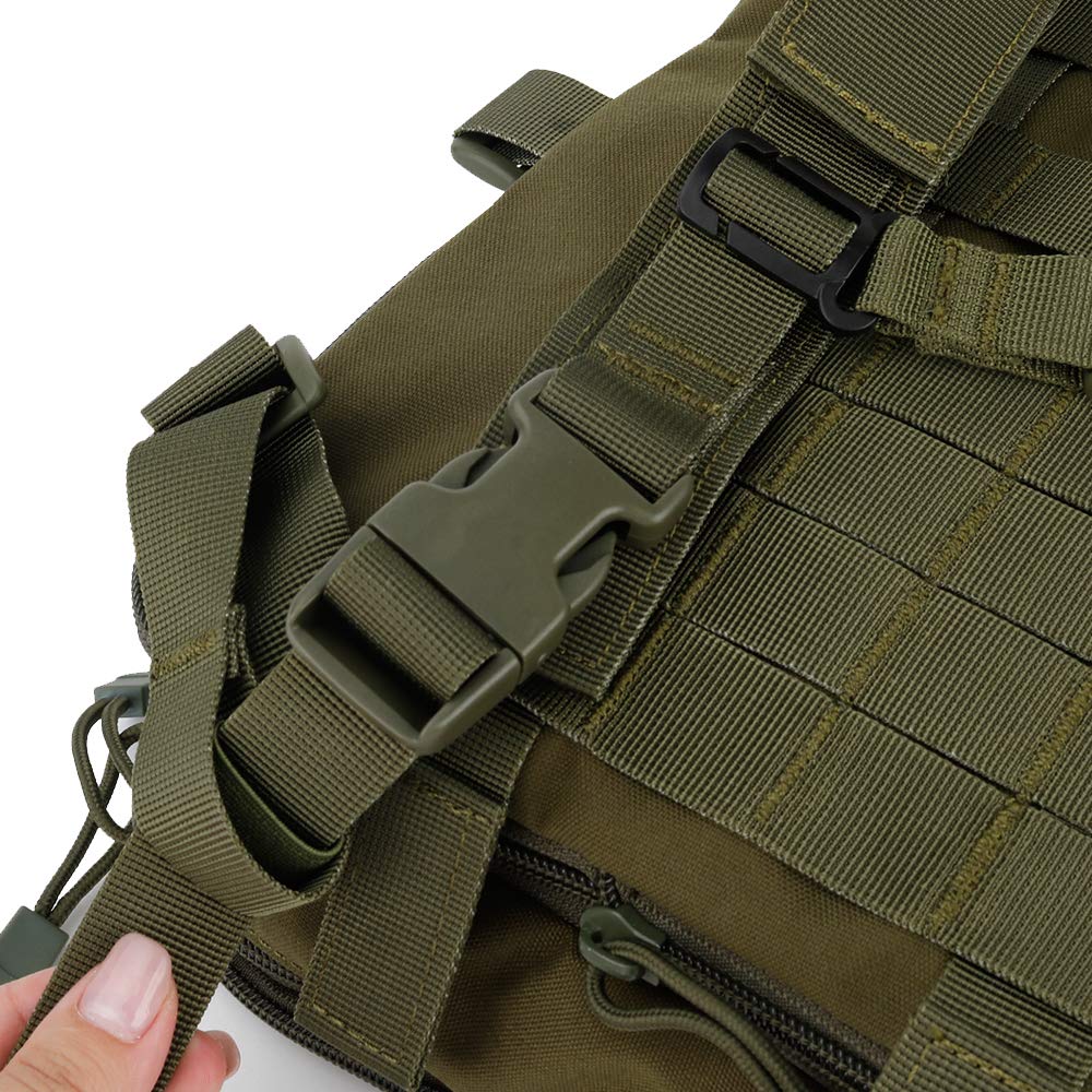 Tactical Chest Rig Vest & MOLLE Military Backpack Set - Adjustable Airsoft Gear for Shooting, Wargame, Paintball | Outdoor Hunting, Tactical Training, Survival Camping