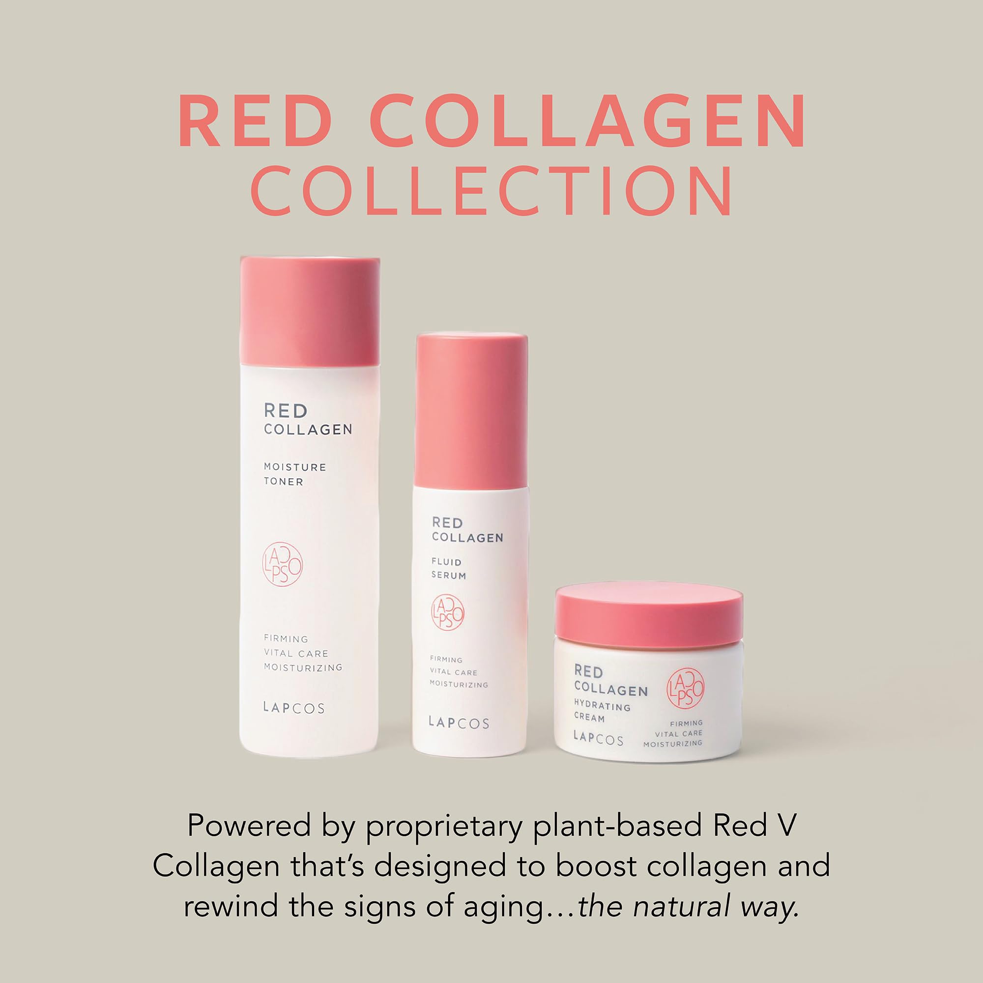 LAPCOS Red Collagen Hydrating Face Cream 1.69 Fl Oz - Vegan Collagen Moisturizer with Niacinamide for Plump, Hydrated Skin | Anti-Aging Neck & Face Cream for Day & Night Use