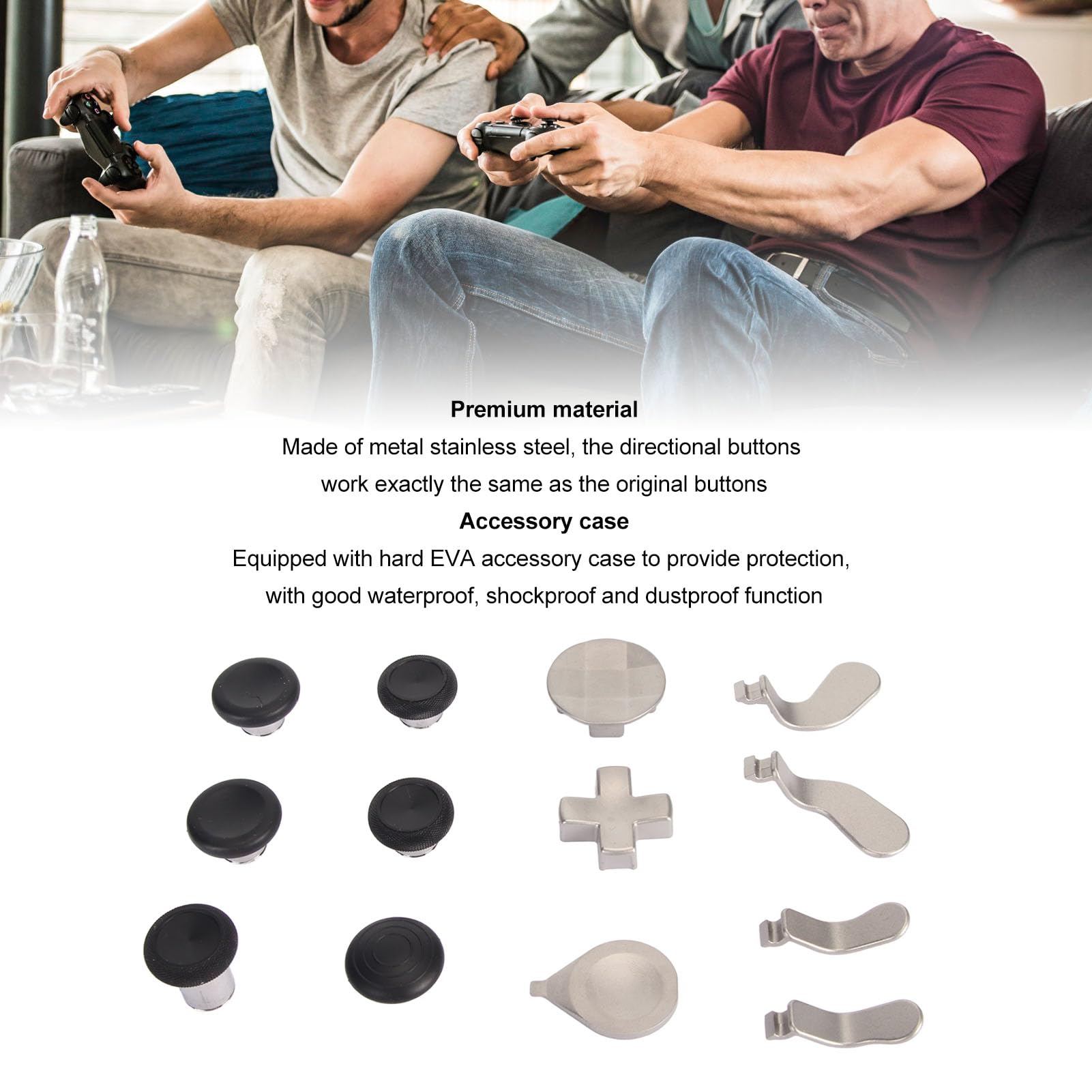 Xbox One Elite Series 2 Controller Replacement Thumbsticks & Paddle Kit - 12-in-1 Accessories Set (Silver) | Compatible with Xbox Elite 2 Controller for Gaming, Streaming & Esports