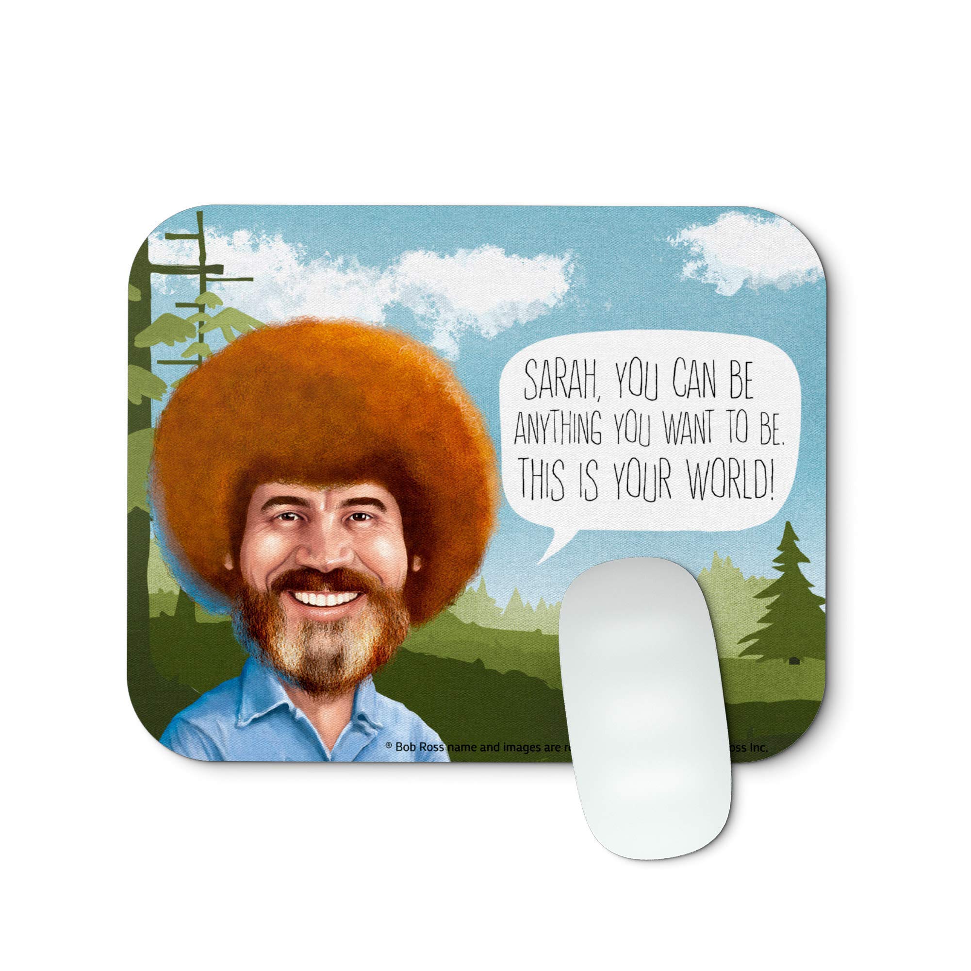 PeachyApricot Bob Ross Themed Mouse Pad - Customized Non-Slip Gaming & Office Mousepad with Famous Artist Design - Perfect Gift for Artists, Gamers & Office Workers