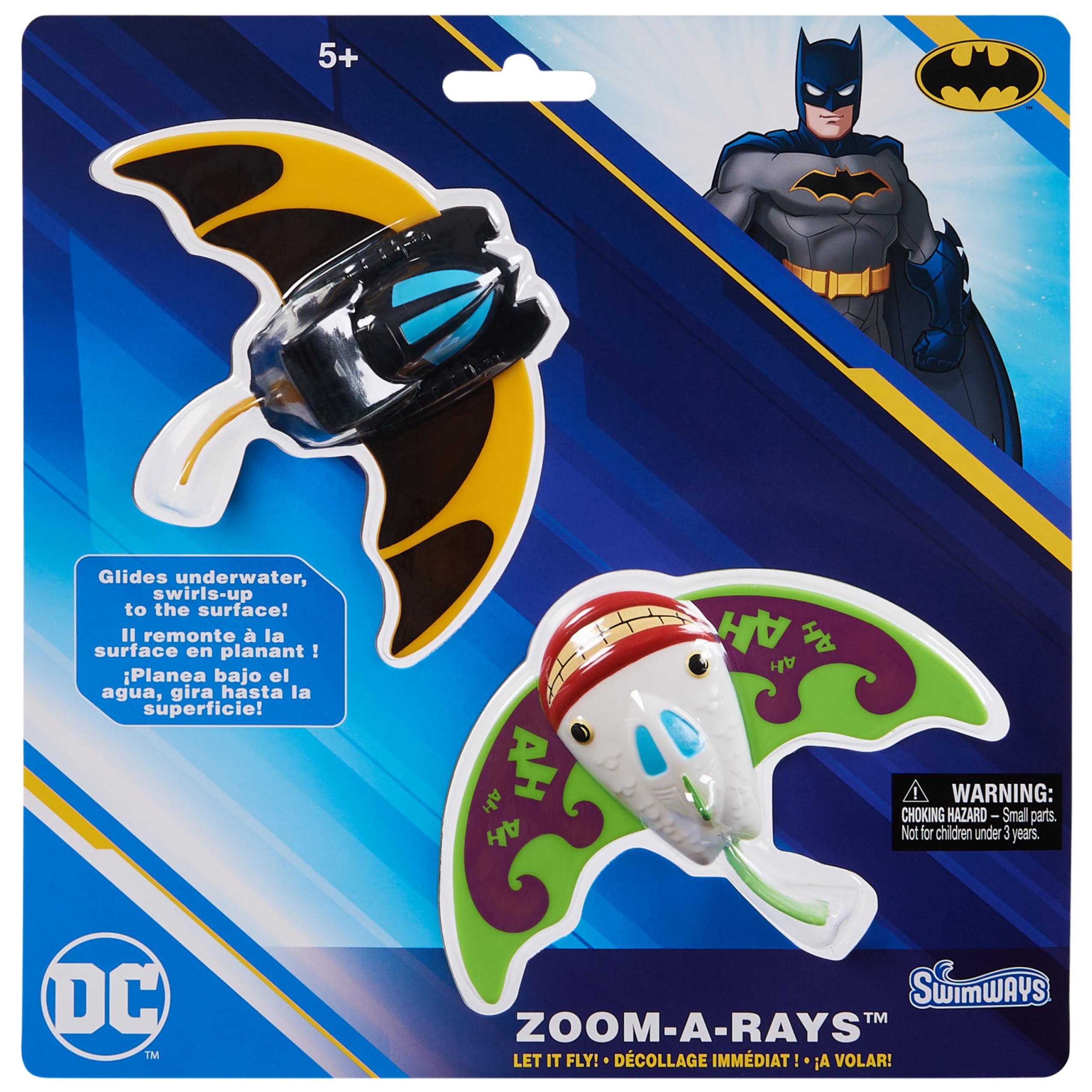 SwimWays DC Batman Zoom-A-Rays Water Toys - 2-Pack Kids Pool & Diving Toys for Ages 5+ | Fun Summer Pool Games, Beach Activities & Superhero Playtime