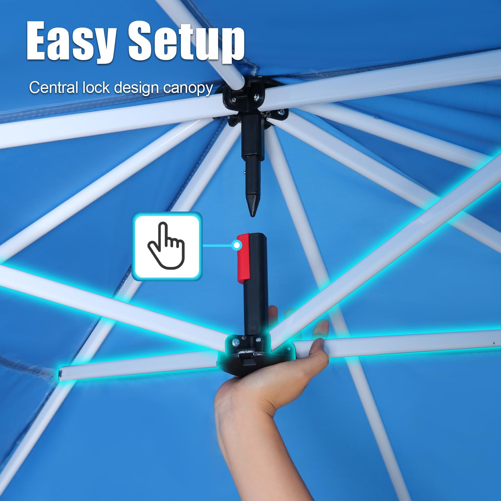 10x20 Pop Up Canopy Tent with 6 Sidewalls & Carry Bag - Waterproof UV50+ Shelter for Outdoor Weddings, Parties, Patio Events - Heavy Duty Commercial Canopy with 8 Wind-Resistant Rods for Backyard, Beach & Camping Use