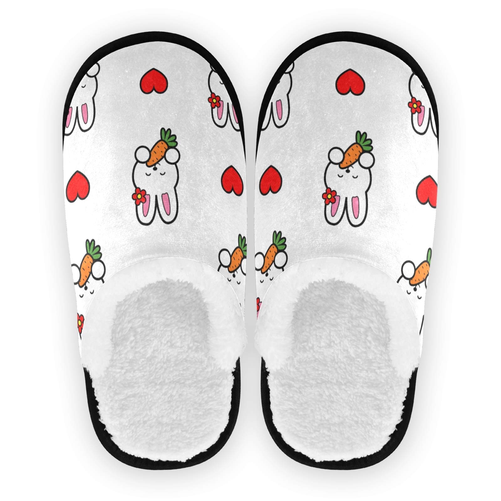 Bolaz Cozy Non-Slip House Slippers for Women & Men - Cute Rabbit with Carrot Design, Warm Indoor/Outdoor Spa Slippers for Home, Travel, Hotel - Perfect Gift for Relaxation & Comfort