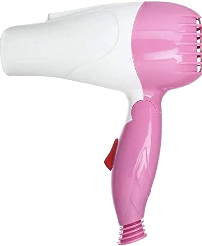 Aditya Telecom 1000W Professional Hair Dryer for Women & Men - Fast Drying, Ionic Technology (Pink & White) | Salon-Quality Styling at Home, Travel & Daily Use