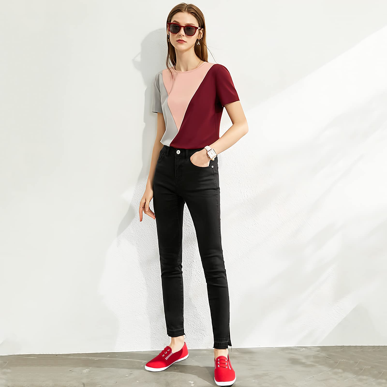 Women's Canvas Slip-On Sneakers - Comfortable Casual Walking Shoes for Women | Non-Slip Flat Dress Shoes & Work Shoes | Perfect for Office, Travel, and Everyday Wear