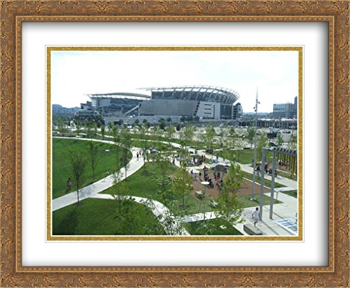 Paul Brown Stadium 34x28 Gold Ornate Framed Art Print - Premium 2x Matted Football Stadium Wall Decor for Home, Office & Sports Fan Cave