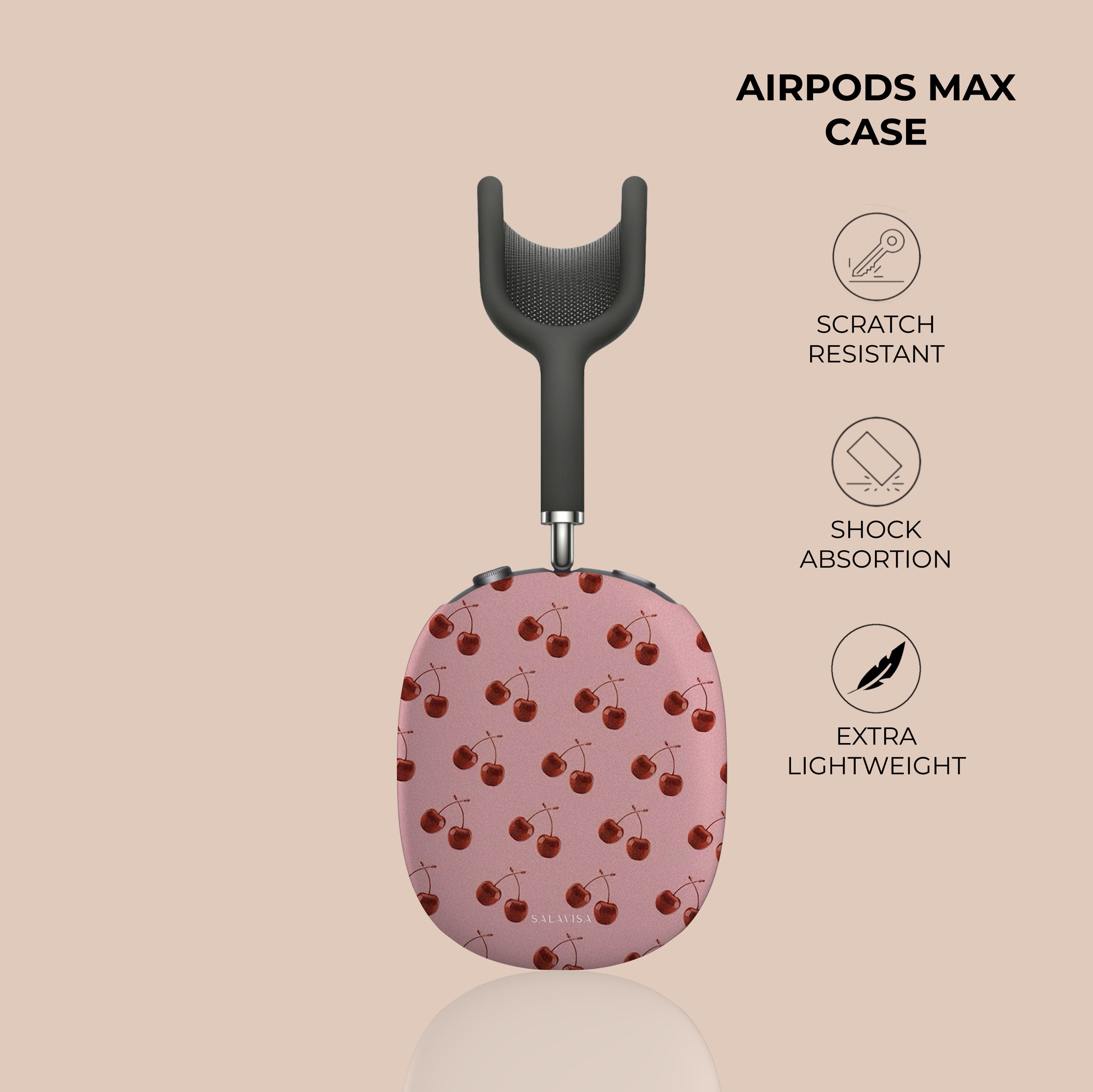 Premium Cherry Bliss AirPods Max Protective Case - Durable Hard Shell Cover for Apple AirPods Max Headphones - Perfect for Travel, Gym & Daily Use