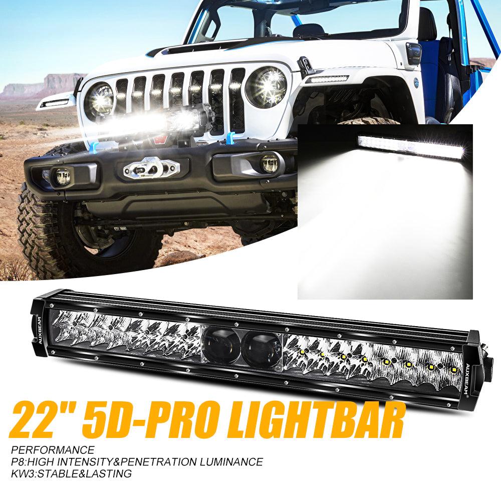 AR 800 RGB Switch Panel with APP Control + 22 Inch 5D PRO LED Light Bar - Toggle/Momentary/Pulsed Modes for Off-Road Trucks & Jeep Wrangler Accessories