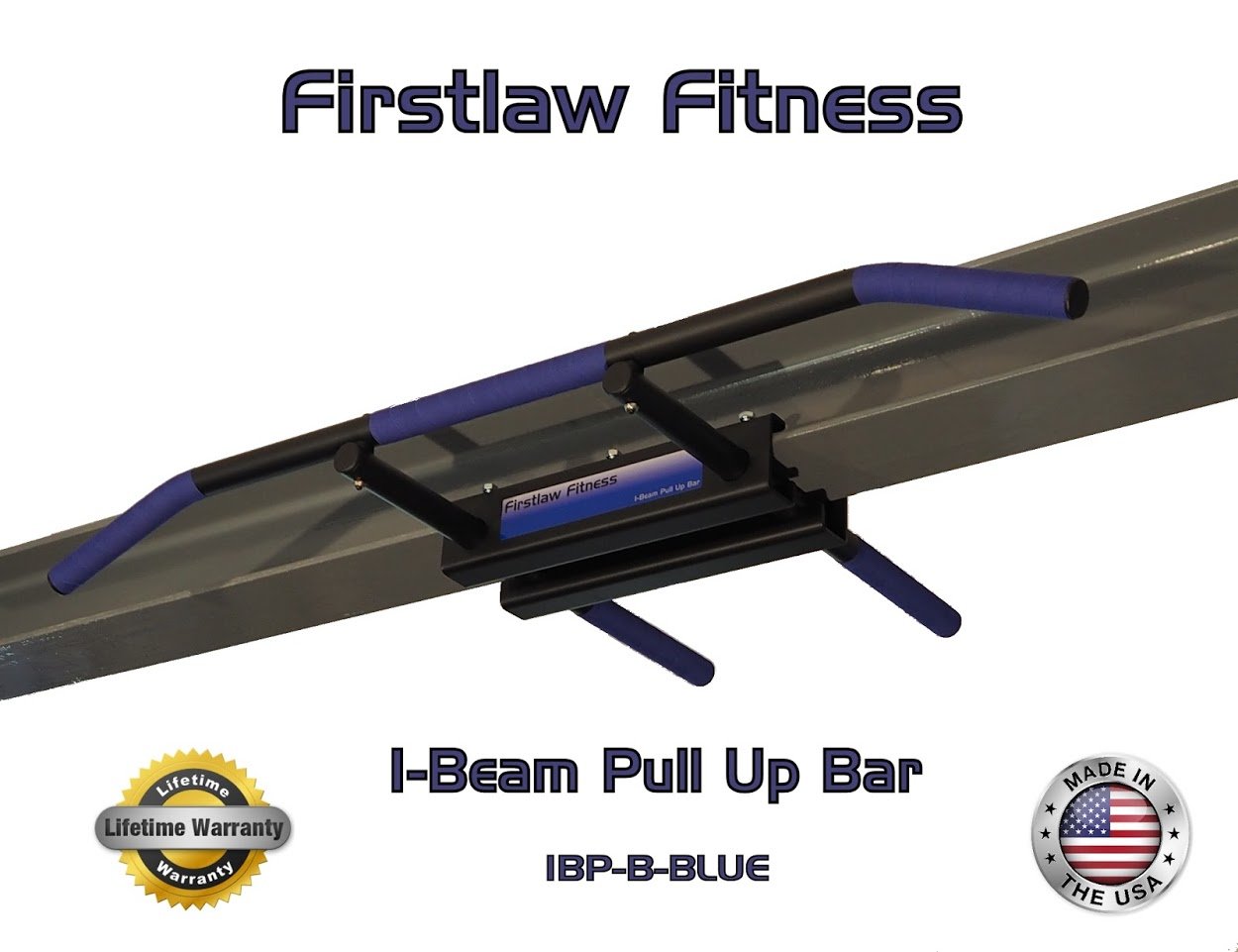 Heavy Duty 600 LBS Capacity I-Beam Pull Up Bar with Bent Ends & Grip Tape - Made in USA - Perfect for Home Gym, CrossFit Training & Strength Workouts