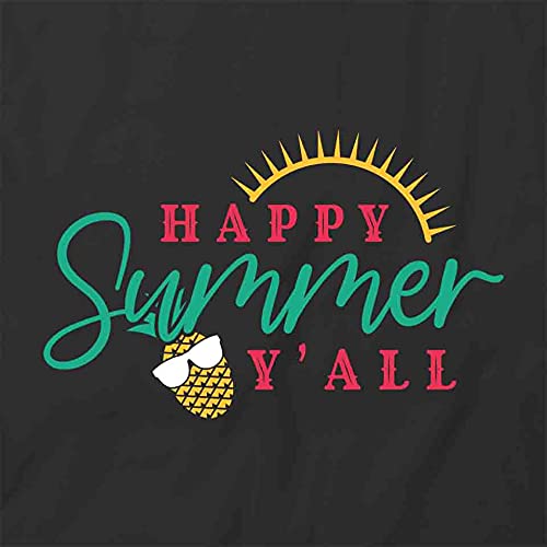 Happy Summer Y'all Graphic T-Shirt - Black Printed Cotton Tee for Men & Women | Casual Wear, Beach Outfits, Summer Parties