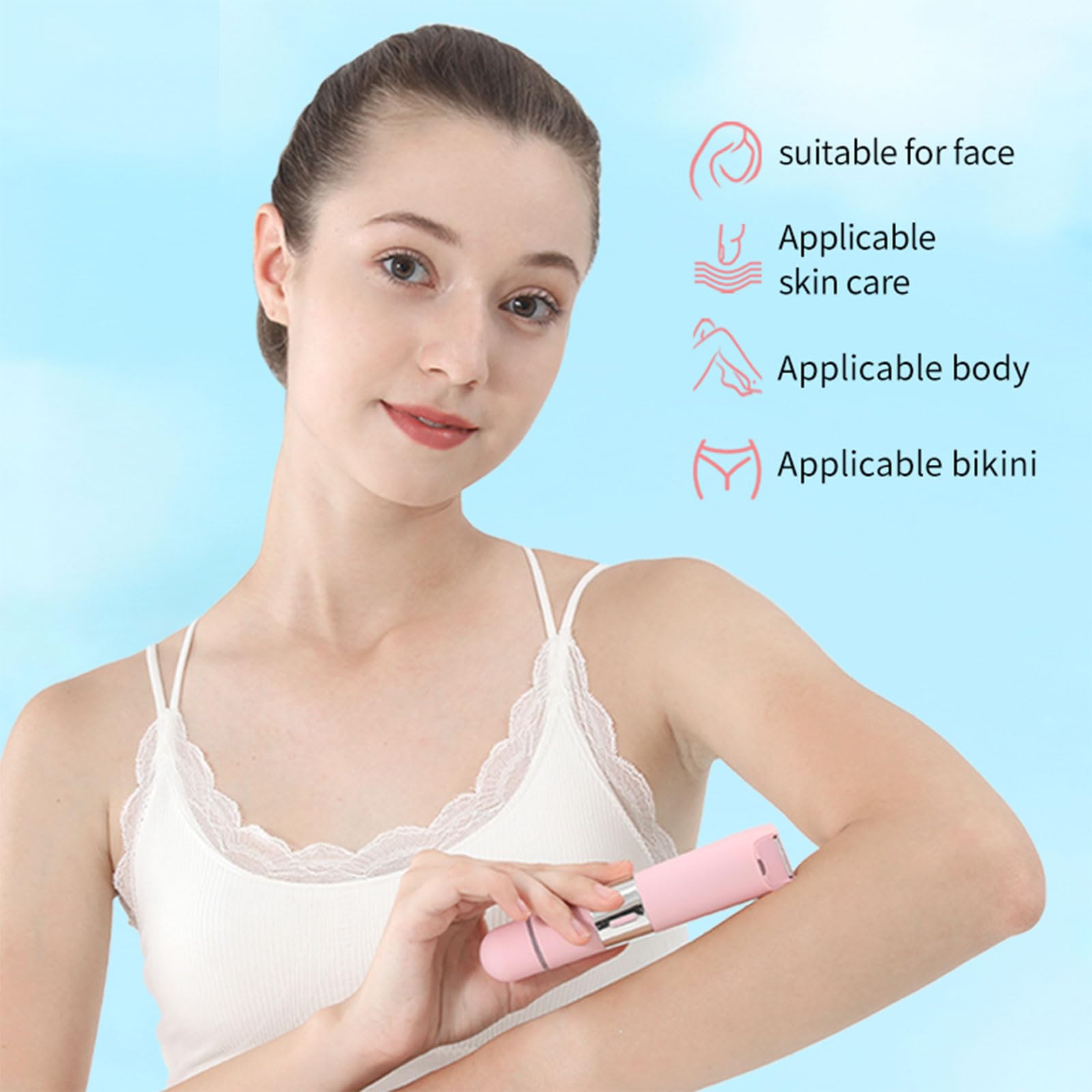 Electric Hair Shaver for Women - Rechargeable & Washable Body Hair Remover with ABS Texture - Perfect for Legs, Arms, Bikini Line & Underarms at Home or Travel