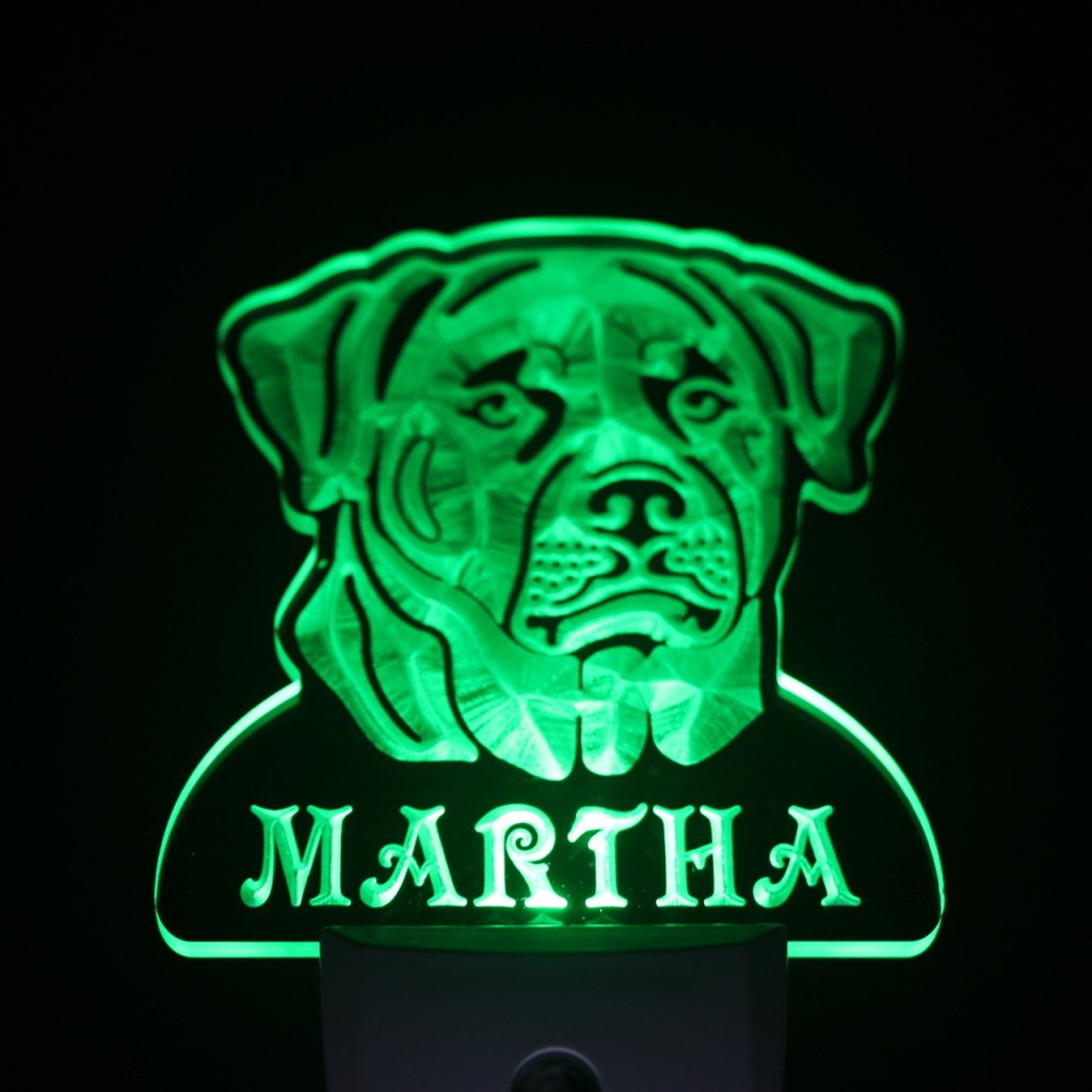 ADVPRO ws1084-tm Personalized Rottweiler Dog Night Light with Name - Auto Day/Night Sensor LED Sign for Pet Lovers | Perfect for Bedroom, Nursery & Dog Room Decor