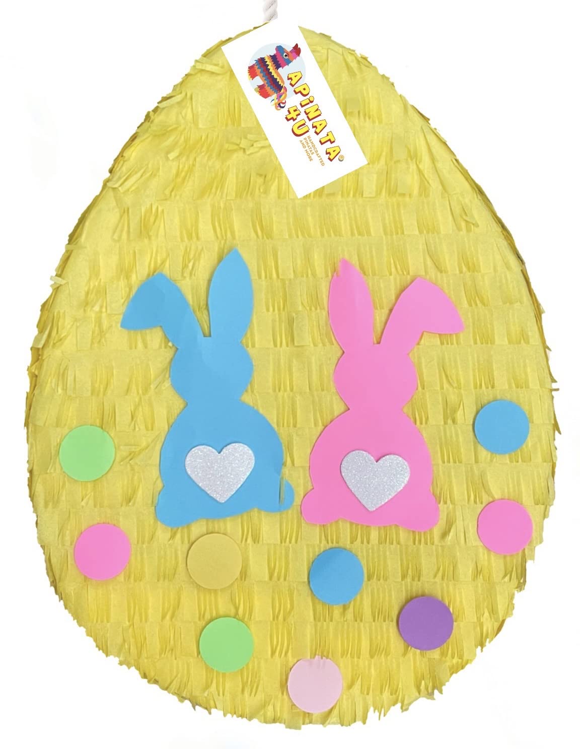 APINATA4U 2-D Easter Egg Pinata for Gender Reveal Party - Pink or Blue Bunny Design - Perfect for Baby Showers & Easter Celebrations