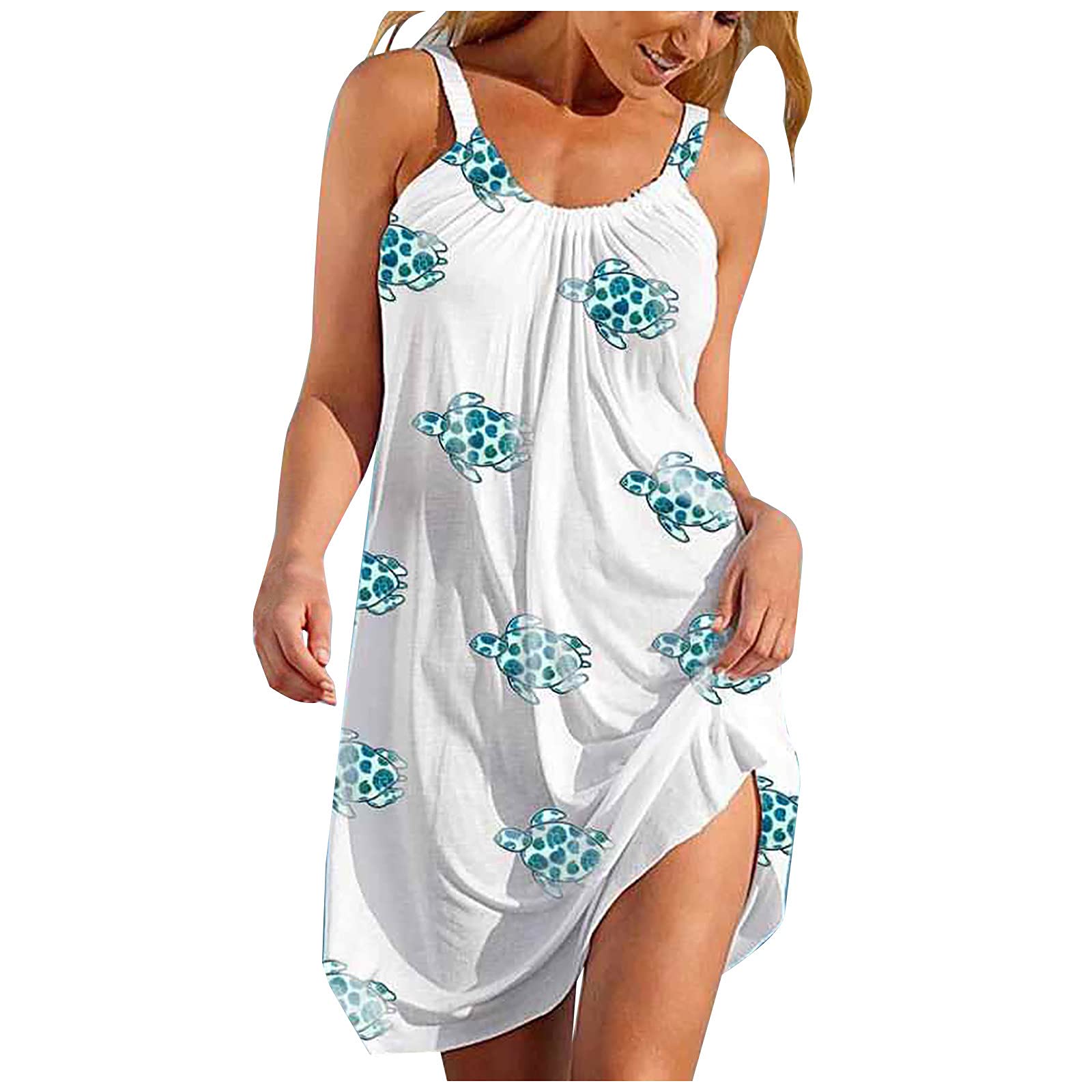 Women's Summer Casual Dresses 2023 - Fashion O-Neck Sleeveless Cute Cartoon Print Loose Beach Dress | Perfect for Wedding Guest, Vacation & Outdoor Parties