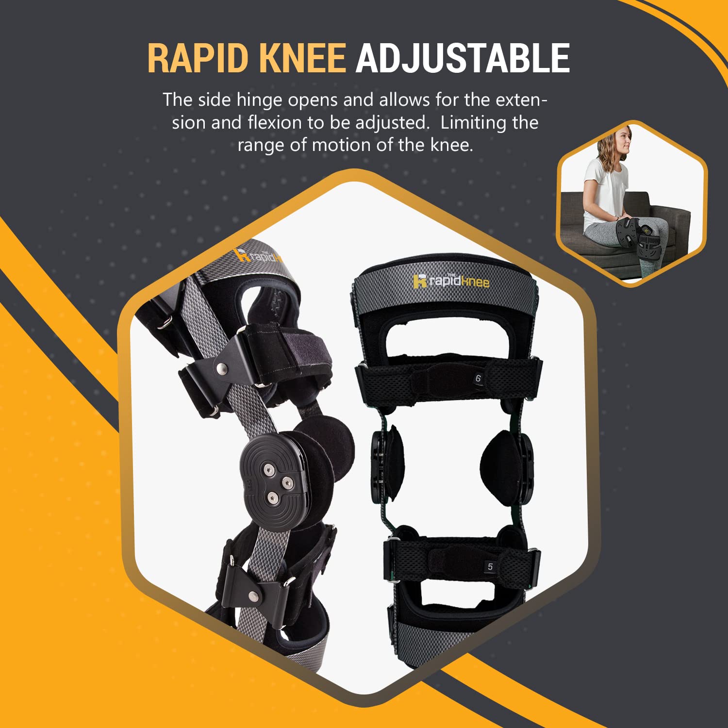 Rapid Knee 200 Rigid Wrap-On Knee Brace XL - Support for Running, Sports & Arthritis Pain Relief