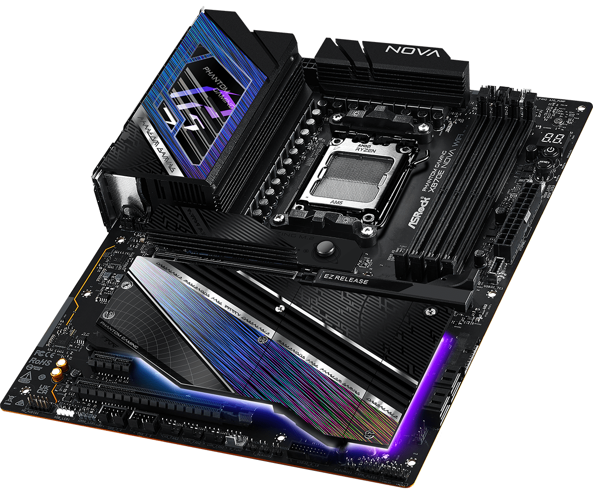 ASRock X870E Nova WiFi ATX Motherboard - AMD AM5 Socket, DDR5, PCIe 5.0, WiFi 6E, 2.5G LAN - Perfect for Gaming PC Builds & High-Performance Workstations