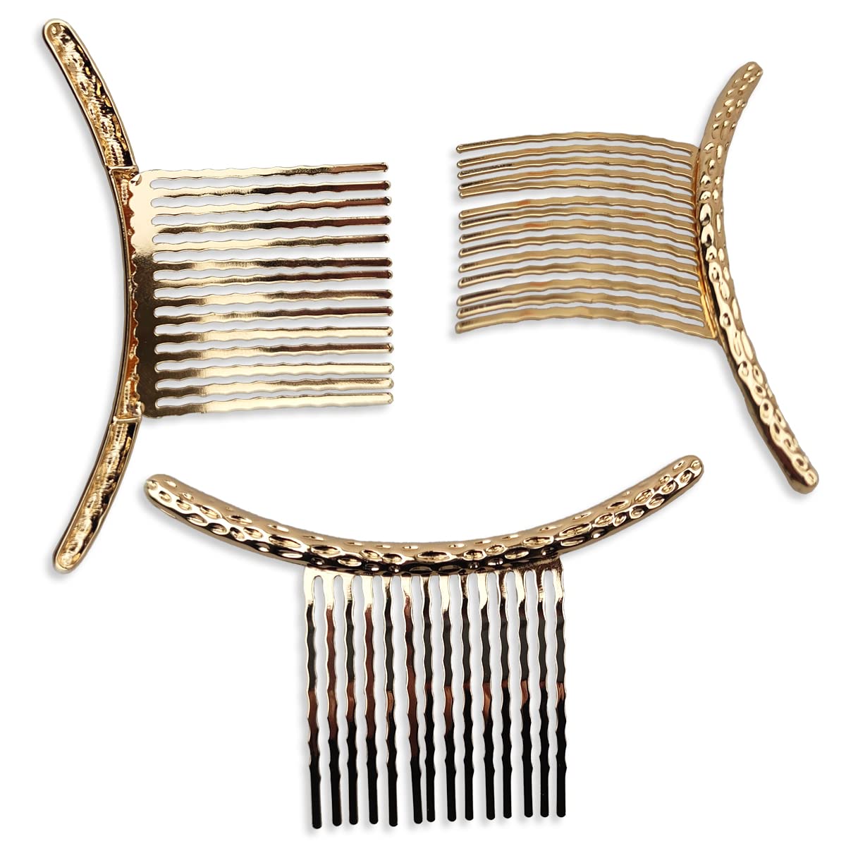 4PCS Alloy Hair Combs - Metal French Twist Clips for Women & Girls - Party & Wedding Accessories