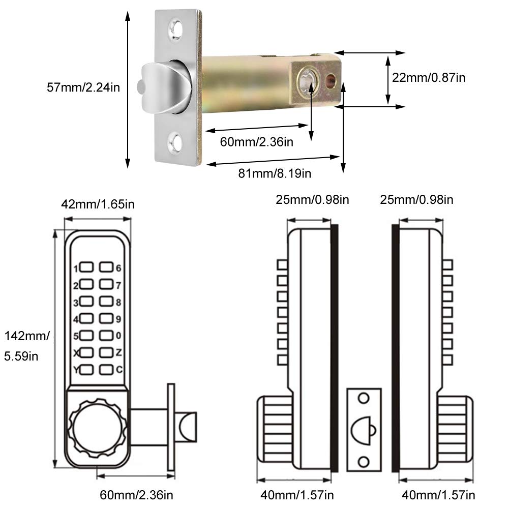 Digits Mini Mechanical Code Lock - Secure Keyless Entry for Doors, Gates & Cabinets - Durable Garage, Hotel, Office, Studio, Warehouse & File Cabinet Security Lock - Perfect for Home, Business & Storage Facilities