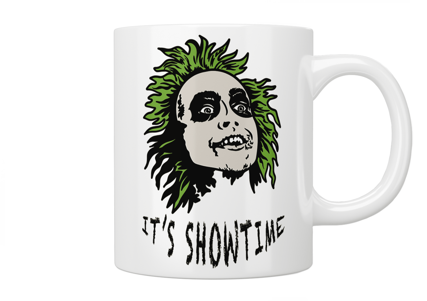 Beetlejuice It's Showtime Coffee Mug - Fun Movie Themed Ceramic Cup for Coffee, Tea & Hot Drinks - Perfect Gift for Halloween & Movie Fans