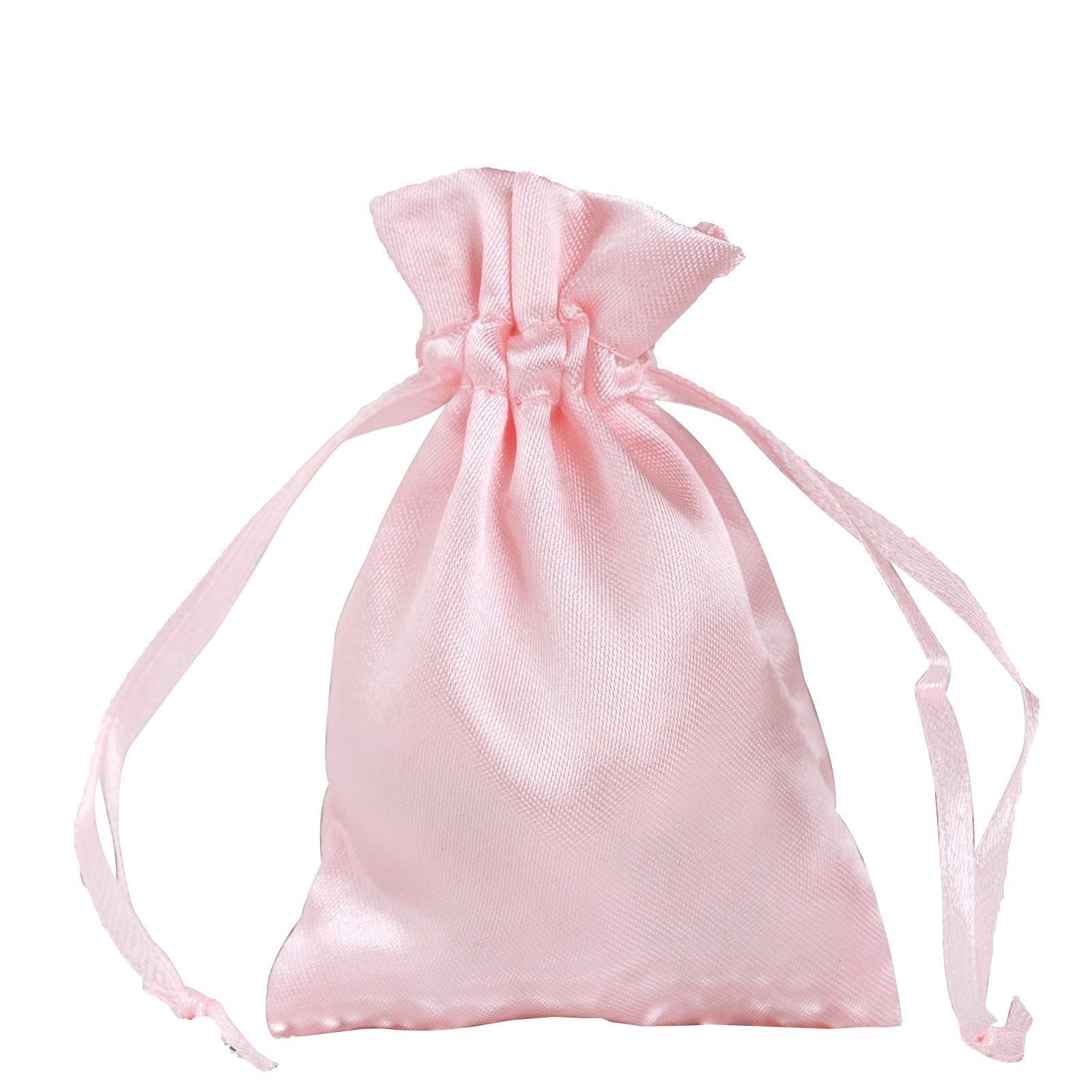 60 Pcs 3x4 Inch Blush Satin Drawstring Bags - Wedding Favors, Party Gifts, Jewelry Pouches, Candy Bags for Bridal Shower, Baby Shower, Birthday & Special Events
