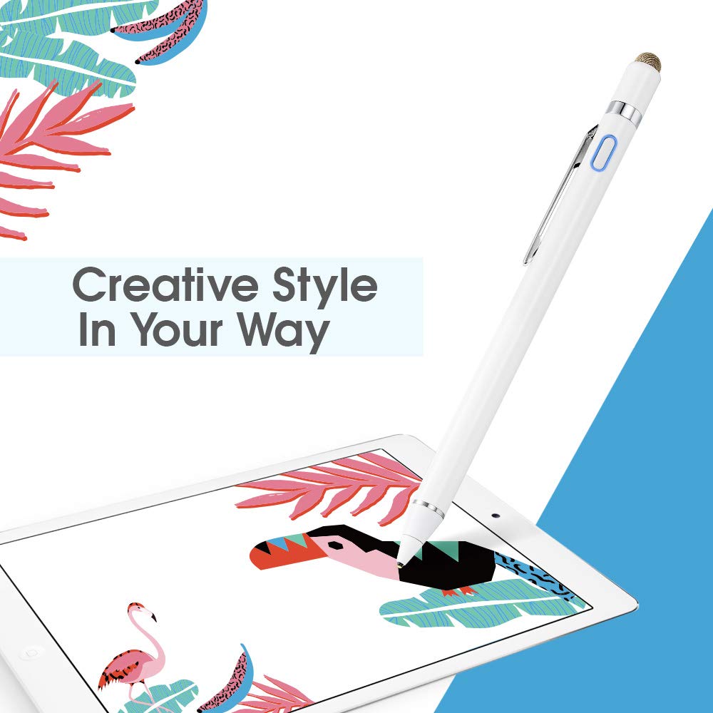 EDIVIA Stylus Pen for Dell Inspiron 15 5000 2-in-1 Laptop - 1.5mm Ultra Fine Tip Digital Pencil - Precise Touch Screen Stylus (White) - Perfect for Drawing, Note-Taking & Graphic Design