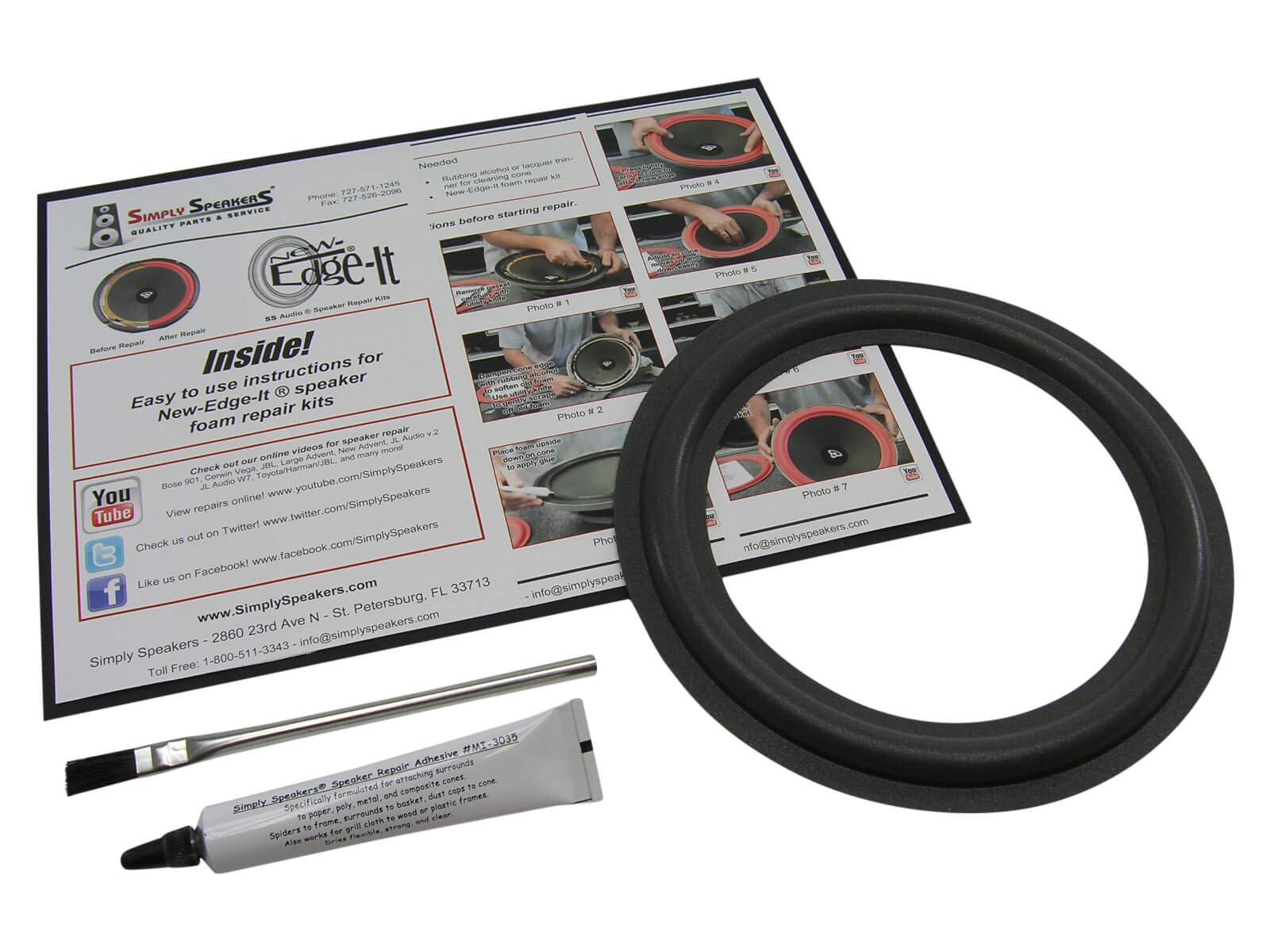Chevy Tahoe Suburban GMC Yukon 8 Inch Subwoofer Foam Speaker Repair Kit FSK-8-1 (Single) - Enhance Car Audio for Off-Road & Road Trips