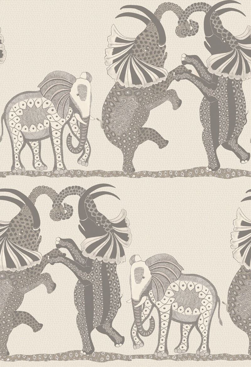 Cole & Son Safari Dance Wallpaper - Pale Stone Grey | Premium Peel & Stick Wallpaper for Living Room, Bedroom & Nursery Decor