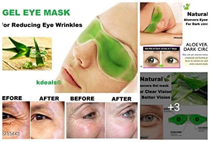 SHREE RAGHUVIR Aloe Vera Cooling Gel Eye Mask (3-Pack) - Dark Circle Relief & Eye Fatigue Treatment - Summer/Winter/Monsoon Use - Perfect for Sleeping, Travel & Skincare Routine