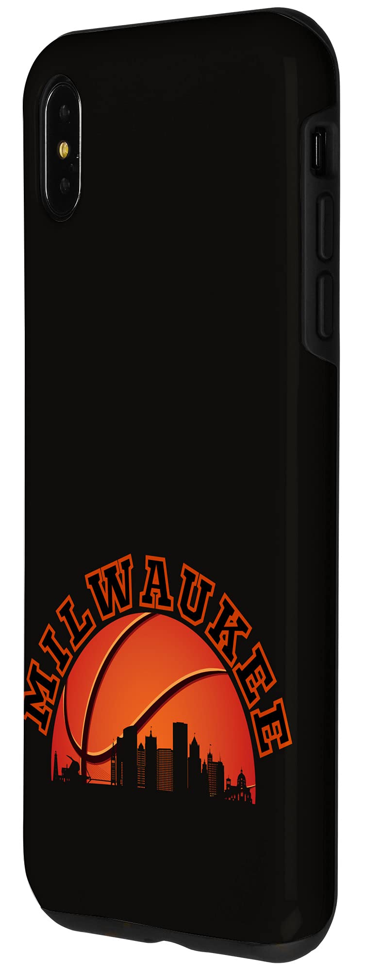 iPhone XS Max Case - Milwaukee Basketball & Wisconsin Skyline Sunset Design | Durable Protective Cover for Sports Fans & Travel Enthusiasts