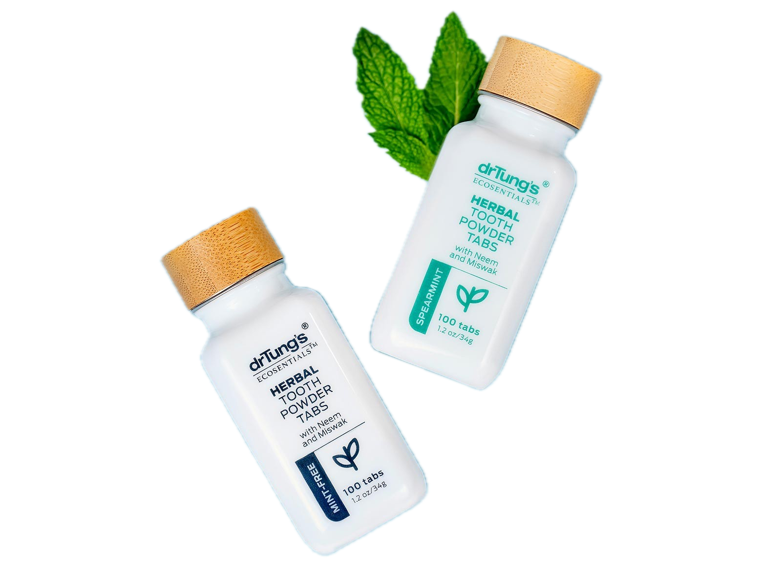 Organic Herbal Toothpowder Tabs for Teeth Whitening & Fresh Breath - Natural Dental Care for Home & Travel Use