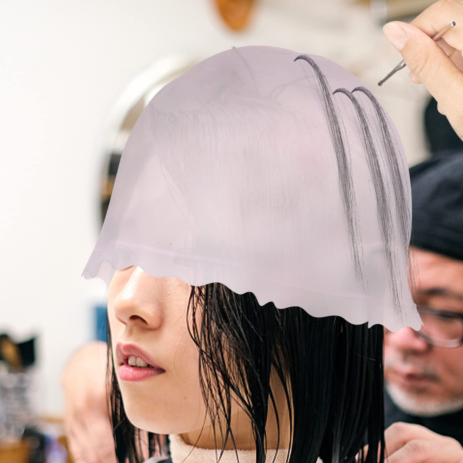 FRCOLOR Silicone Hair Highlighting Cap for Barber - Hair Dyeing & Coloring Tool with Clamshell Design - Perfect for Salon Styling, Balayage, Ombre & DIY Hair Coloring at Home