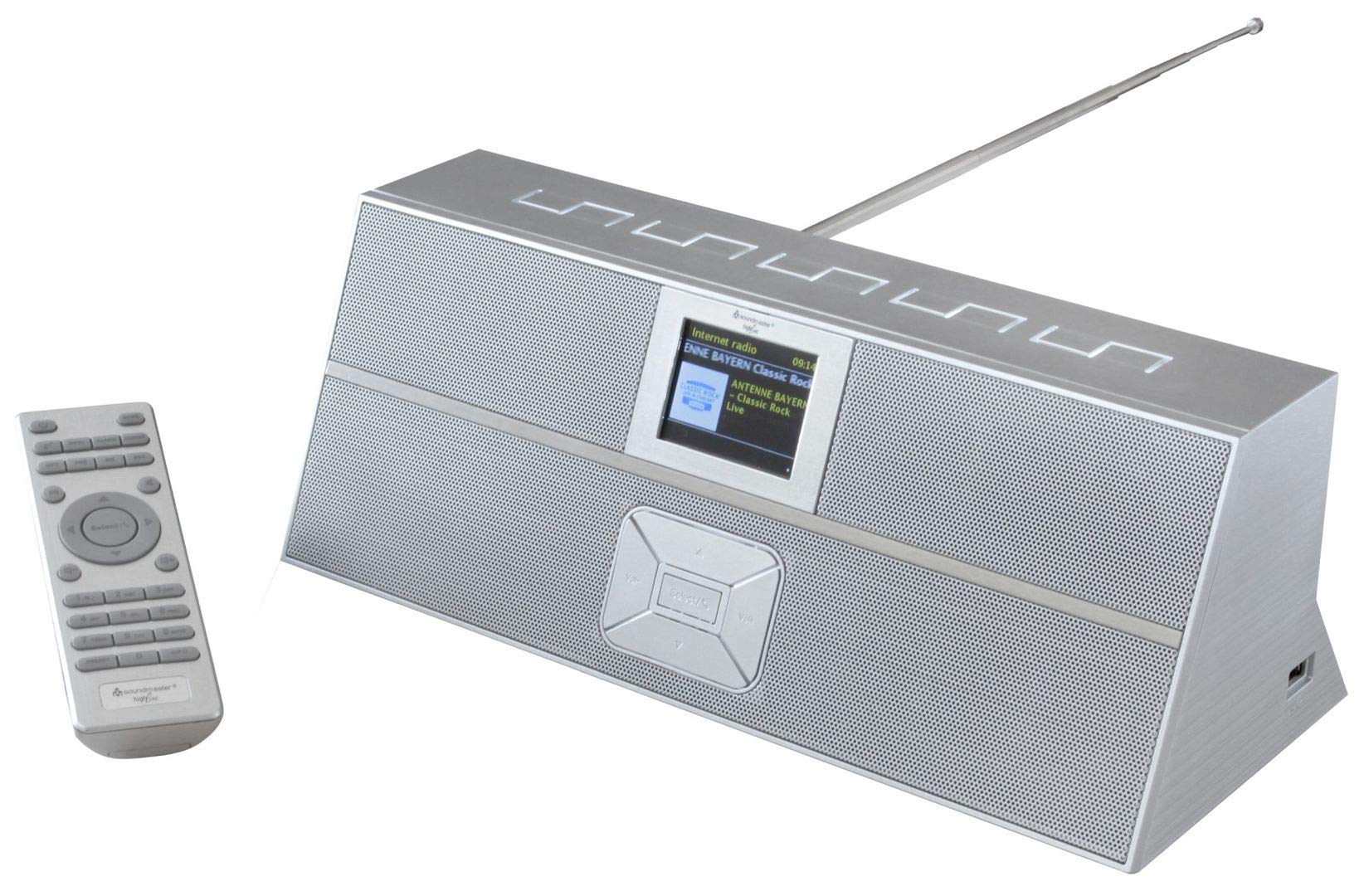 Soundmaster IR3300SI Internet Digital Radio - Grey | Portable Bluetooth Speaker for Home, Office & Outdoor Use