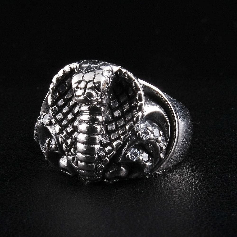 Cobra Snake Sterling Silver Ring for Men & Women - Handmade Adjustable Serpent Jewelry - Perfect for Gifts, Parties & Fashion Accessories