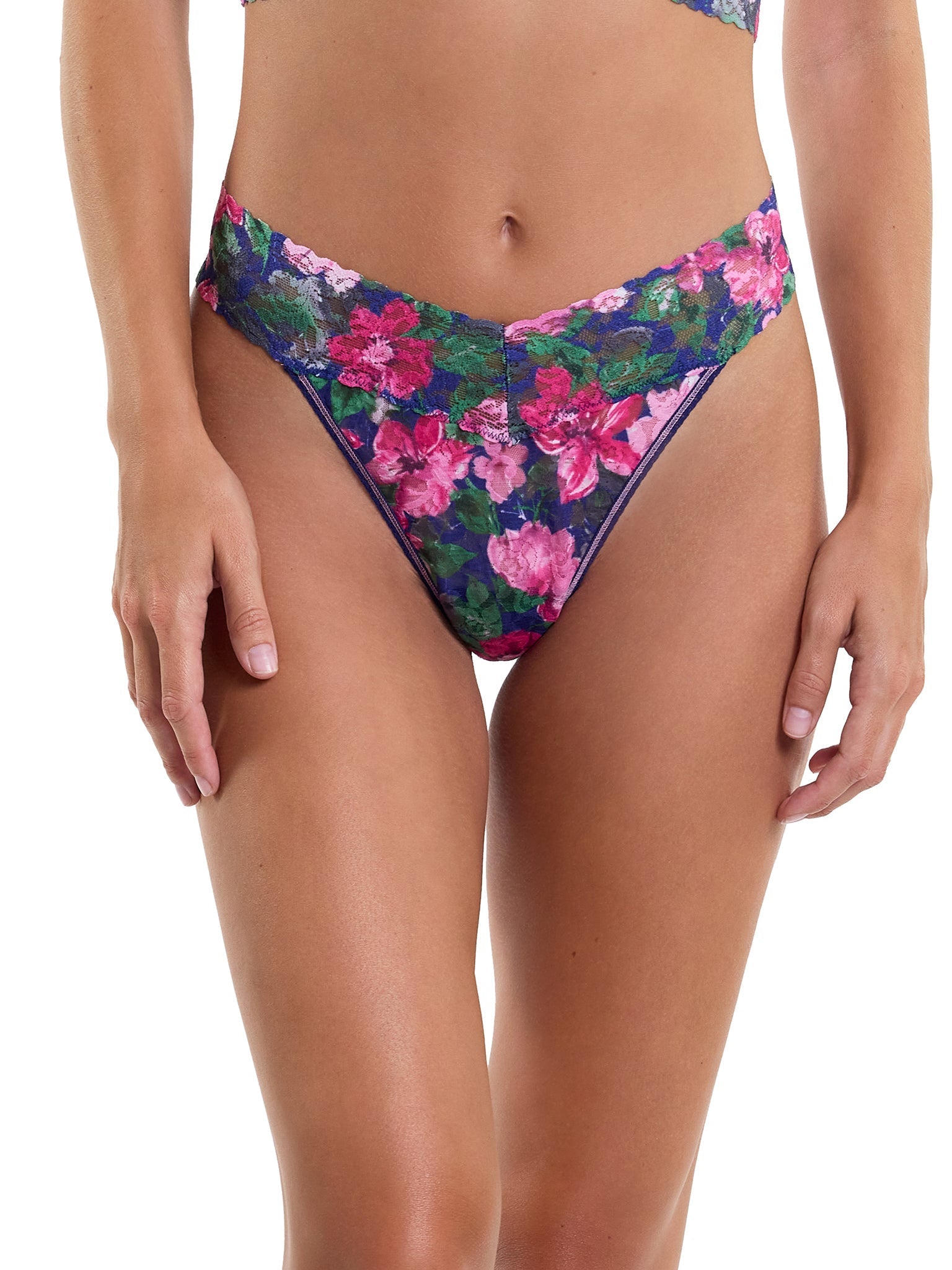Printed Signature Lace® Original Rise Thong - Soft Comfortable Women's Underwear for Everyday Wear & Special Occasions