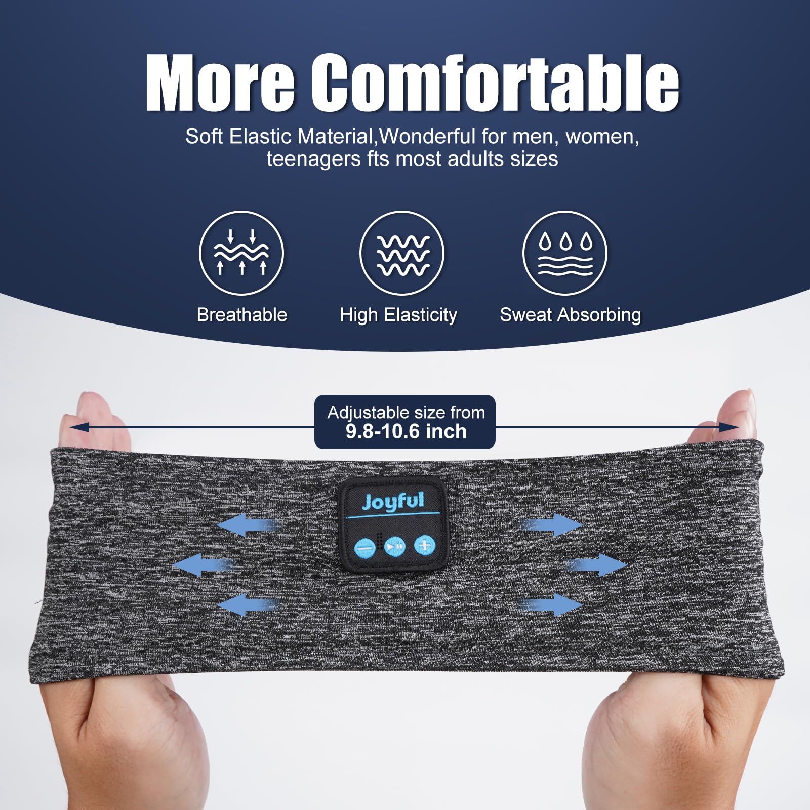 Bluetooth 5.3 Sleeping Headphones & Sleep Mask - Wireless Sports Headband with HD Stereo Speakers, Sweatproof Earbuds for Sleeping, Running, Yoga, Workout - Perfect for Insomnia Relief, Travel & Cool Gadget Gifts (Ideal for Nighttime Relaxation, Gym Sessions & Long Flights)